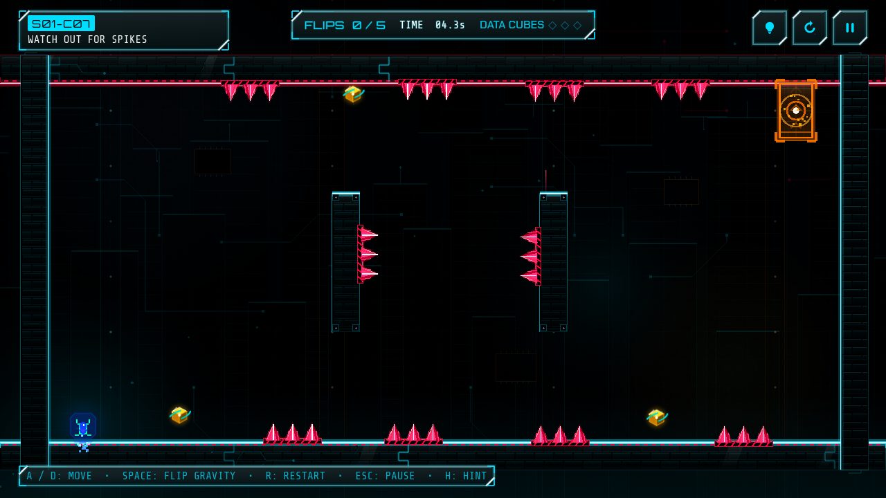 A gravity chamber with spikes and data cubes